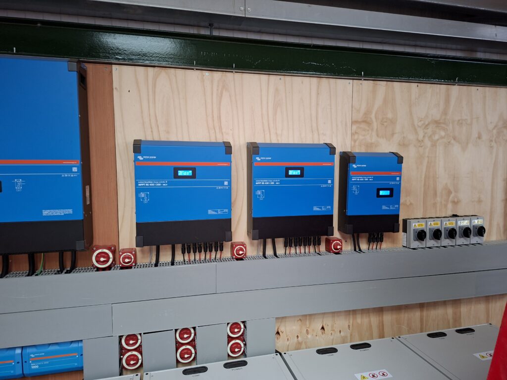 Victron SmartSolar MPPT RS 450 charge controllers at Park Hill Farm